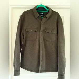 Rhone Men's Olive Fleece lined Shacket, size M